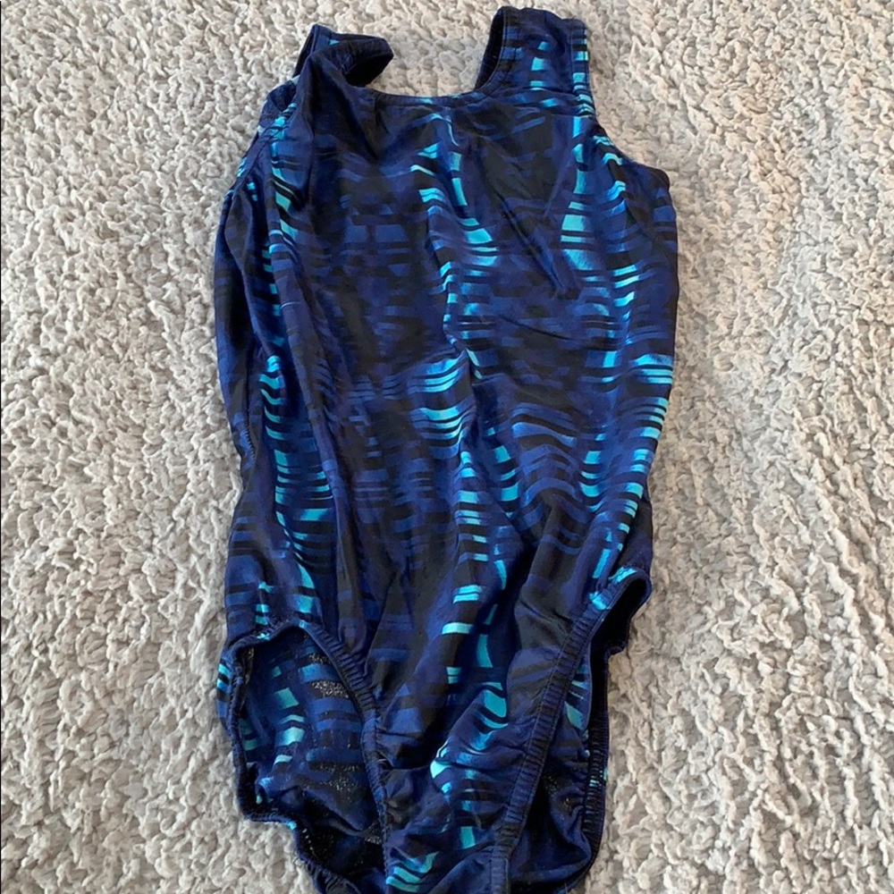 Blue and Black Stripped Leotard